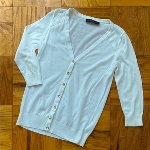 The Limited White Cardigan w/Gold Buttons, Size XS